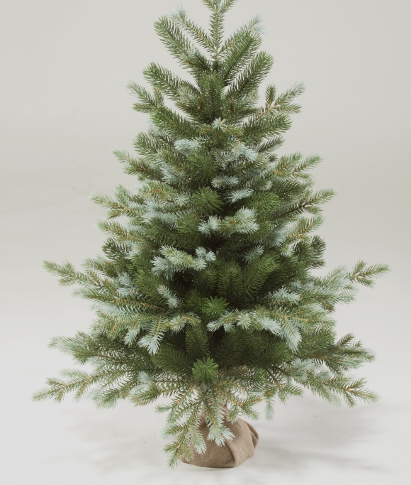 EVEXMASS Artificial Christmas Tree KMCH/PR-95 125 ZZ ,100%PE tips ,incl. decorative stand in burlap